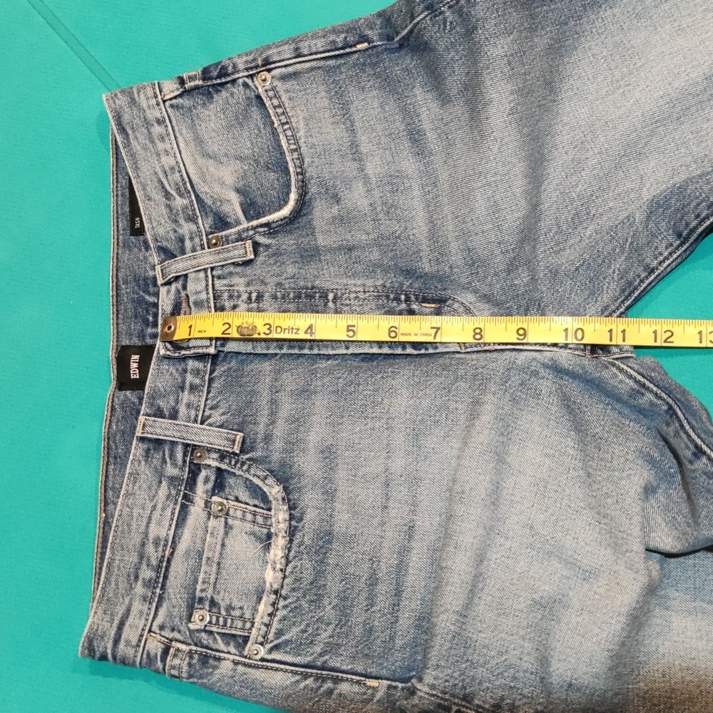 Edwin Tash Premium Denim 24 classic blue straight Leg jeans 100% cotton - Picture 10 of 11